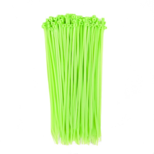 South Main Hardware 11-in 75-lb, Fluorescent Green, 100 Standard Nylon Tie - 220176