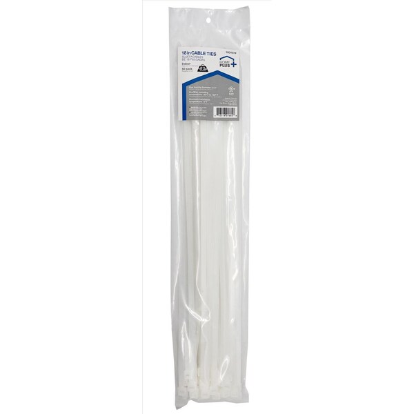 Home Plus CABLE TIES 18"" 120# WHT - LH-HD-450-18-N