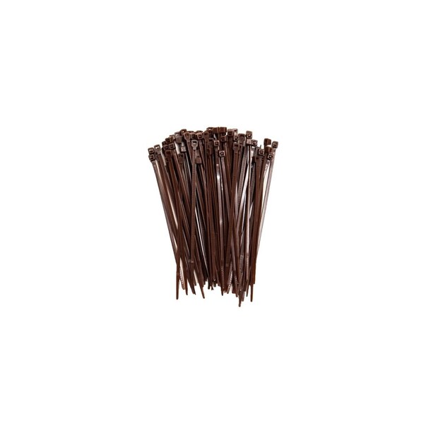 South Main Hardware 4-in   18-lb, Dark Brown, 100 Standard Nylon Tie - 220109