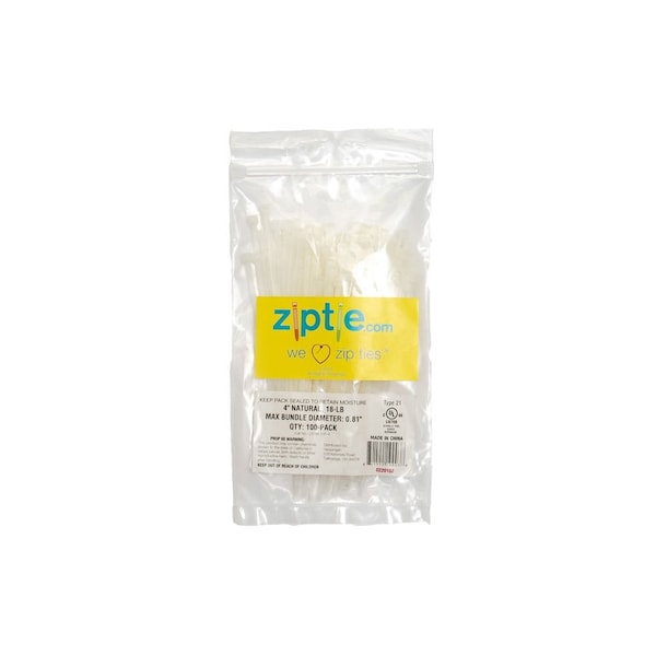 South Main Hardware 4-in   18-lb, Natural, 100 Standard Nylon Tie - 220102