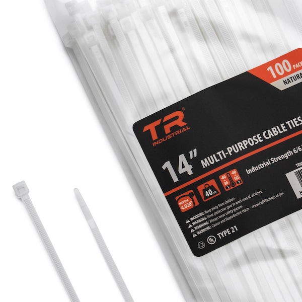 Tr Industrial MultiPurpose UV Cable Ties, 14, Natural, 200PK - TR88304N-2PK