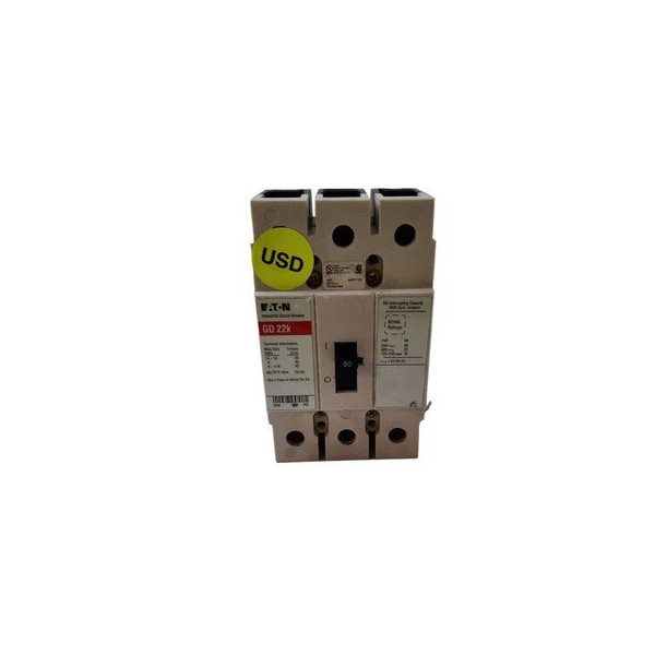 Eaton Molded Case Breakers MCCBs GD 3P 60A 480V 50/60Hz 3Ph G Frame - GD3060