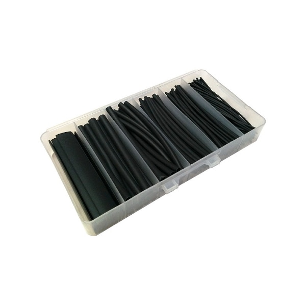 Electriduct Heat Shrink Box Kit- 4" Length 2:1 Ratio- Black - HS2-KIT-4-BK-5PK