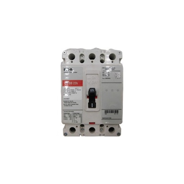 Eaton Molded Case Breakers MCCBs EDB 3P 125A 240V 50/60Hz 3Ph F Frame - EDB3125