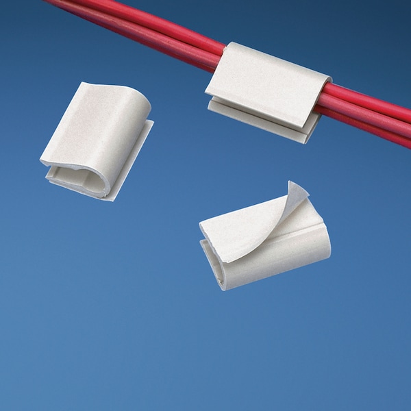 Panduit Cord Clip, Hi Temp Adh., Two Bundles, WH - ADCC31-AT-C10
