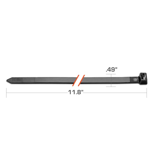 Tr Industrial 11.8 in Ultra Heavy-Duty Multi-Purpose UV Cable Ties, 50-pk - TR88503