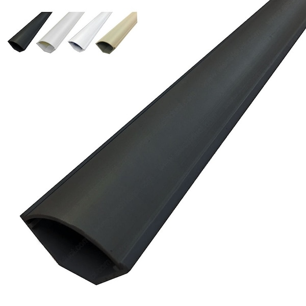 Electriduct Medium Corner Duct 1250 Series Cable Raceway- 5ft- Black - SRCD-1250-5-BK