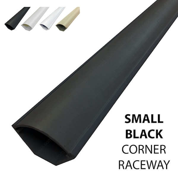 Electriduct Medium Corner Duct 1250 Series Cable Raceway- 5ft- Black - SRCD-1250-5-BK