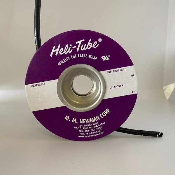Heli-Tube 1/4 In. OD X 100FT Black Polyethylene Spiral Wrap - HT 1/4 UR-100