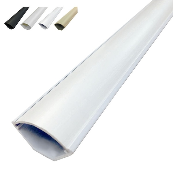 Electriduct Medium Corner Duct 1150 Series Cable Raceway- 5ft- White - SRCD-1150-5-WT