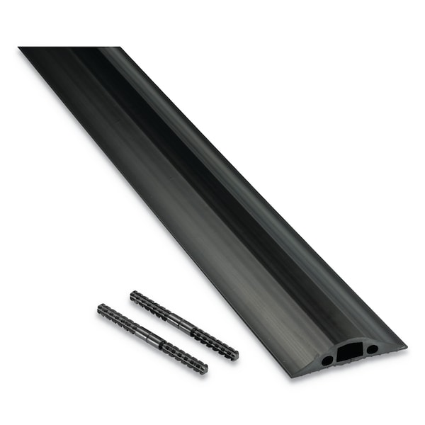 D-Line Medium-Duty Floor Cable Cover, 2.63" Wide x 30 ft. Long, Black - FC68B/9M