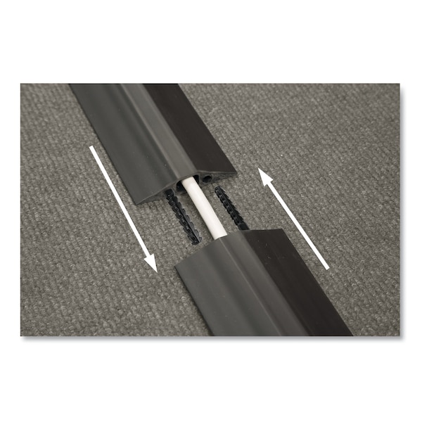 D-Line Medium-Duty Floor Cable Cover, 2.63" Wide x 30 ft. Long, Black - FC68B/9M