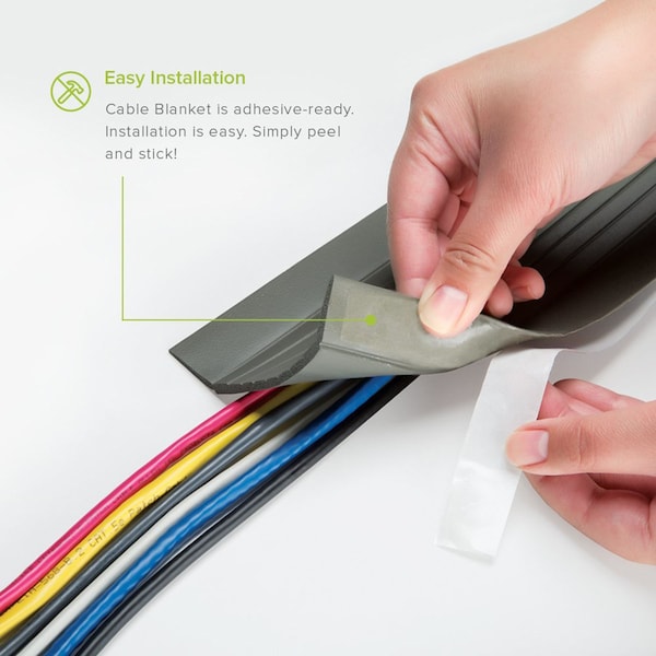 Electriduct Cable Blanket Low Profile Cord Cover and Protector- 5ft- Gray - CC-RI-CPL5-GY