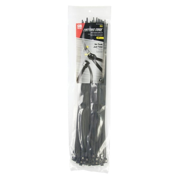 Power Products 14 in. Nylon Double Lock Self Cutting Cable Tie, 50PK - 3557899