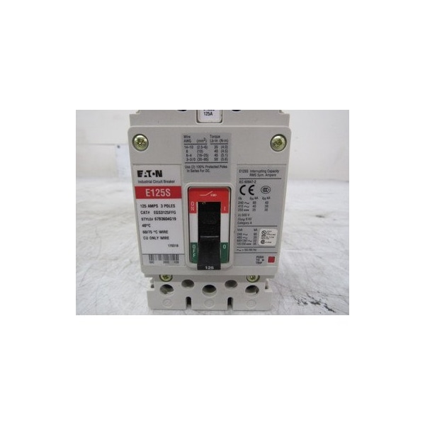 Eaton Molded Case Breakers MCCBs EGS 3P 125A 480V 50/60Hz 3Ph EG Frame - EGS3125FFG