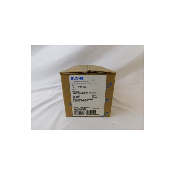 Eaton Molded Case Breakers MCCBs FDC 3P 150A 600V 50/60Hz 3Ph F Frame - FDC3150L