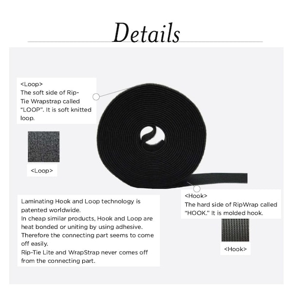 Rip-Tie Hook and Loop Tape, 3/4"x600 ft. - G-60-MSP-CY