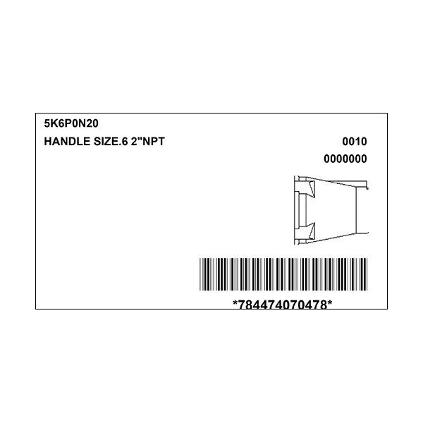 Meltric 5K6P0N20 HANDLE w/NPT - 5K6P0N20
