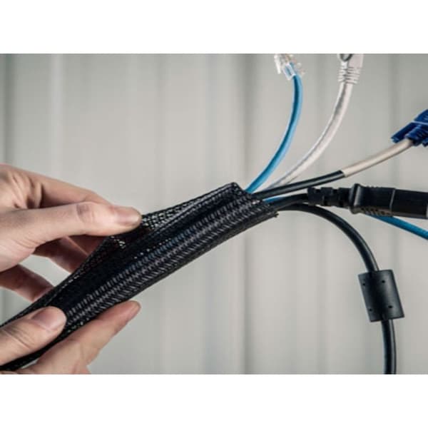 Techflex F6 Techflex® Flexo F6 Wrap Around Braided Sleeving 2" - 25' Box - Platinum Gray - F6N2.00-25-PLATINUM GRAY