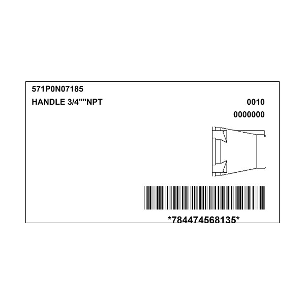 Meltric 571P0N07185 HANDLE w/NPT HIGH TEMPERATURE - 571P0N07185