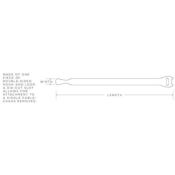 Rip-Tie Hook and Loop Cable Tie, 1/2x18", PK10 - Y-18-IPL-BU