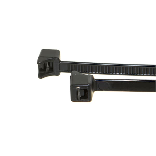 Us Cable Ties Cable Tie, 4 in., Clamp Head, UV Black Nylon, 1000PK - CH4B1000
