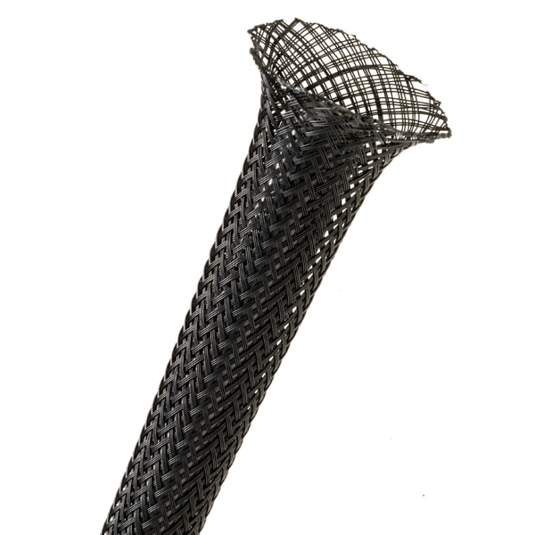 Electriduct PET Expandable Braided Sleeving- 3/4" x 10ft- Black - BS-075-10-BK