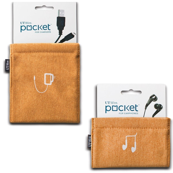 Electriduct UT Wire Pocket Earbud Earphone Case Pouch- Orange - UTW-PK01-OR-2PK