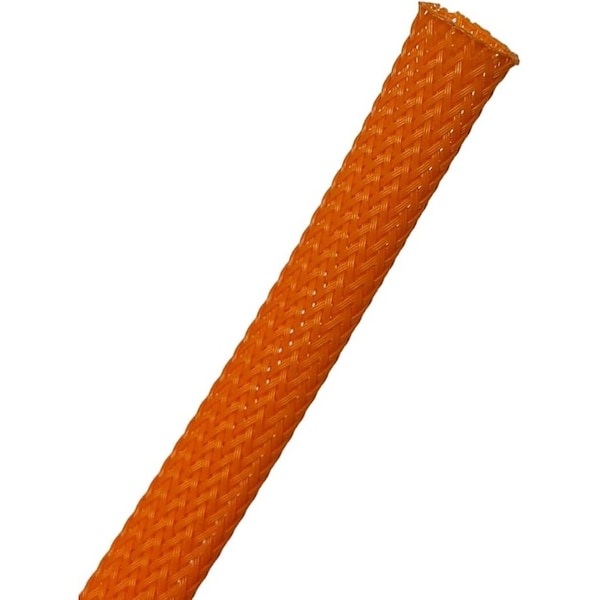 Kable Kontrol PET Expandable Braided Cable Sleeving, 3/8'' ID, 50' Length, Orange - FW038-OR-50