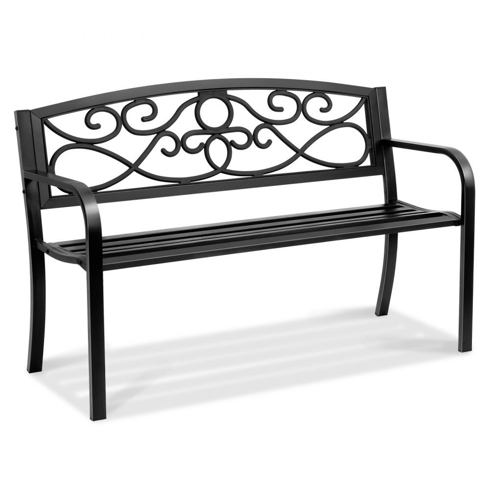 VEVOR Outdoor Bench, 50 inches Metal Garden Bench for Outdoors, 550 lbs Load Capacity Bench, Outdoor Garden Park Bench with Backrest and Armrests, Patio Bench for Garden, Park, Yard, Front Porch - GYZYJS50YC00LLU5RV0