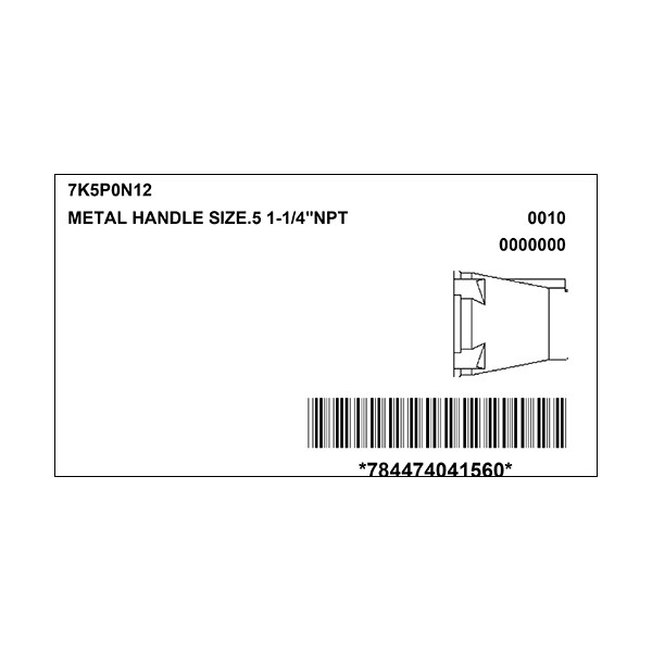 Meltric 7K5P0N12 HANDLE OVERSIZED w/NPT - 7K5P0N12