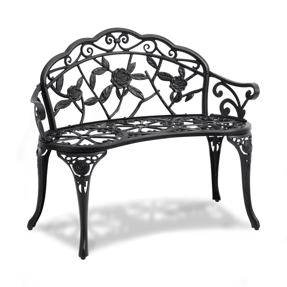 VEVOR Outdoor Bench, 38.8 inches Metal Garden Bench for Outdoors,480 lbs Load Capacity Bench, Outdoor Garden Park Bench with Backrest and Armrests, Patio Bench for Garden, Park, Yard, Front Porch - GYZYJS40YC00PL1X7V0