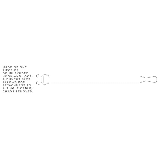 Rip-Tie Hook and Loop Cable Tie, 1/4x5.5", PK14 - Q-55-014-W