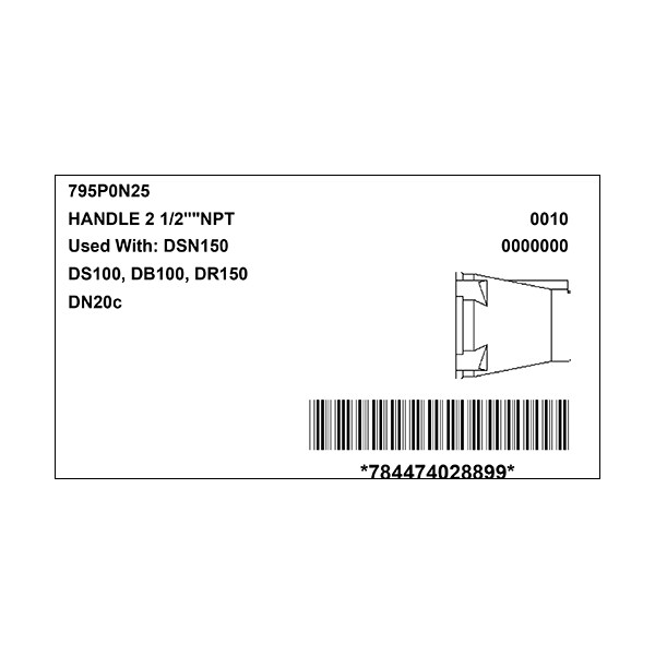 Meltric 795P0N25 HANDLE OVERSIZED w/NPT - 795P0N25