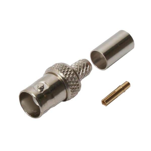 Quest Technology International BNC (Female) Connector, 50 Ohm - 3Pc Crimp-On Rg-58 Pvc - CBN-3210