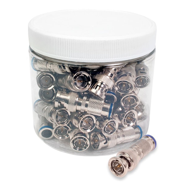 Quest Technology International BNC (Male) Compression Connectors, 75 Ohm - Rg-6 Quad, 50/Jar - COM-2016-50J