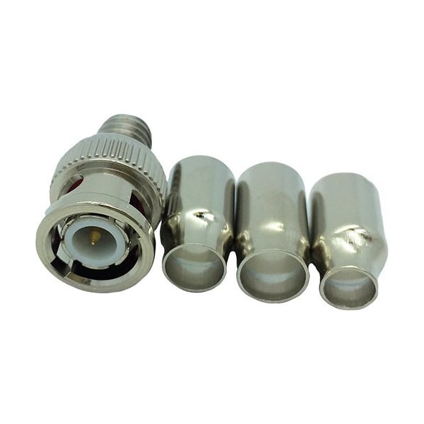W Box BNC CRMP RG58, 59, 6PVC/PLE, 100PK - 0E-BNCCRI75C