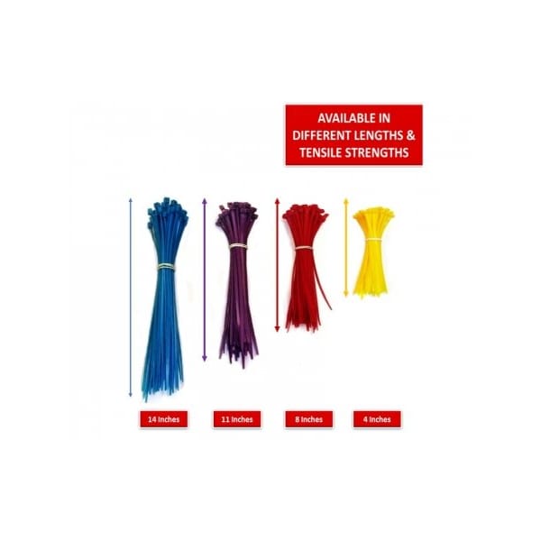 Kable Kontrol Zip Ties - 14in Long - 100 Pc Pk - Fluorescent Orange - Nylon - 50 Lbs Tensile Strength - CT514FL-OR-100