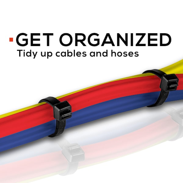 Tr Industrial 24 in Multi-Purpose UV Cable Ties in Black, 100-pk - TR88306-2PK