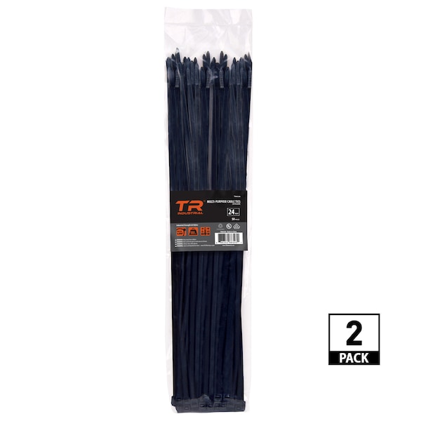 Tr Industrial 24 in Multi-Purpose UV Cable Ties in Black, 100-pk - TR88306-2PK