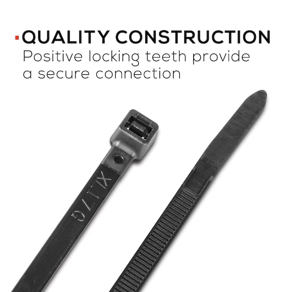 Tr Industrial 24 in Multi-Purpose UV Cable Ties in Black, 100-pk - TR88306-2PK