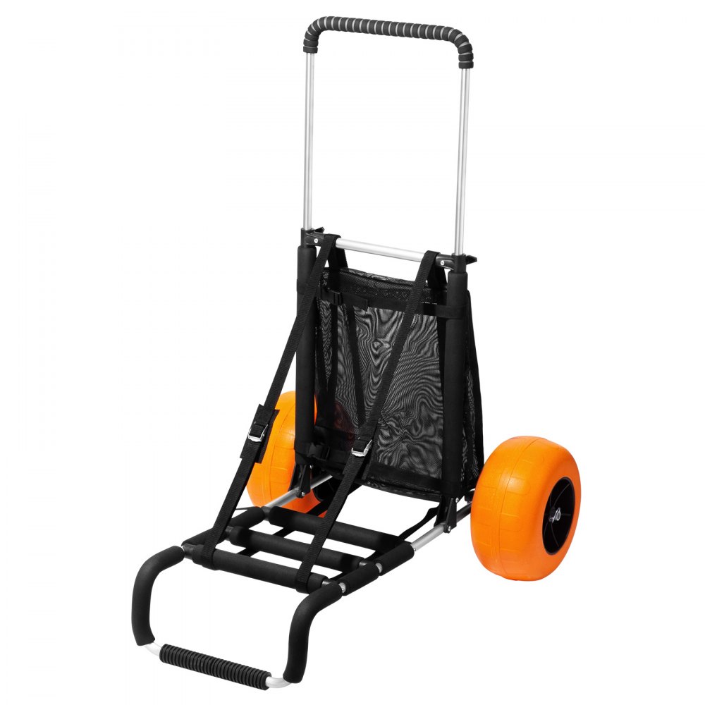 VEVOR Beach Dolly with Big Wheels for Sand, 29.9" x 15.4" Cargo Deck, w/ 12" Foam Wheels, 165LBS Loading Capacity Folding Sand Cart & 27" to 44.7" Adjustable Height, Heavy Duty Cart for Beach - STTCXLHJ12INGSGCKV0