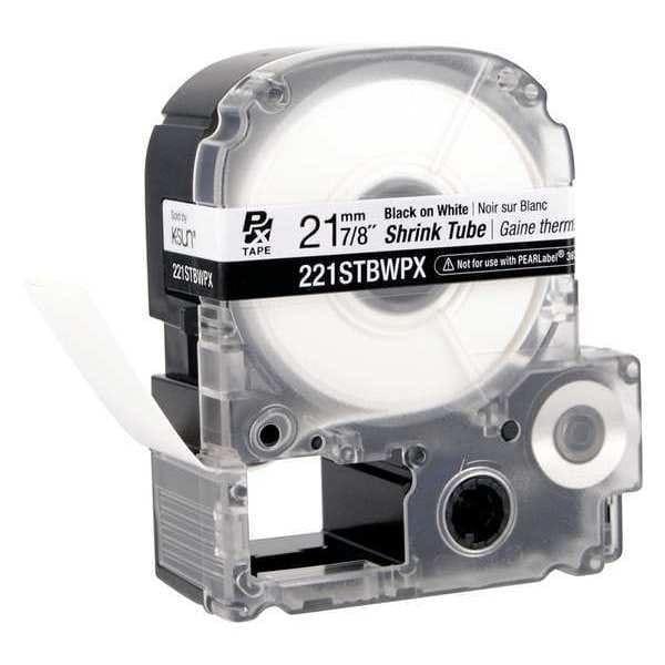 Epson Heat Shrink Tube, Black on White, 0.875inW - 221STBWPX
