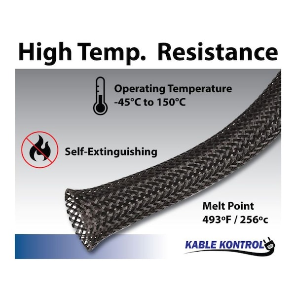 Kable Kontrol Kable Kontrol® Nylon Braided Sleeving - 3/4" Inside Diameter - 100' Length - BSLNY075-100