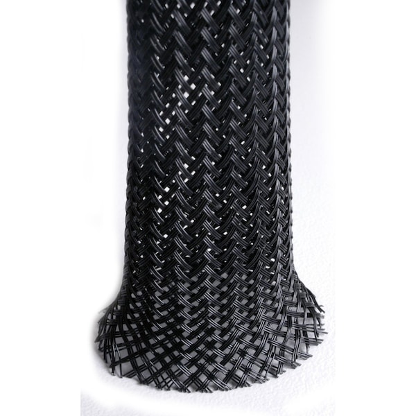Electriduct Flexo Clean Cut Braided Cable Sleeve- 1/4" x 25ft- Black - BSNF-025-25