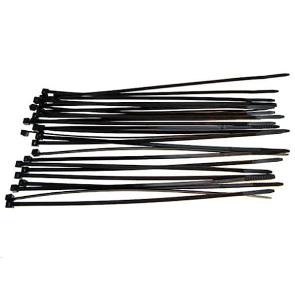 Racers Edge Tie Wraps - Black - 7.5 in. - 25 Piece, 25PK - RCE5607BK