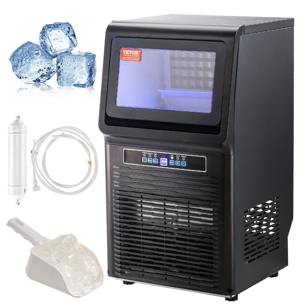 VEVOR Máquina para hacer hielo comercial, 70 libras/24 horas, máquina para hacer hielo, 36 cubitos de hielo en 12-15 minutos, máquina para hacer hielo con gabinete independiente con capacidad de almacenamiento de 11 libras, pantalla digital LED, para bar, hogar, oficina, restaurante - QSYYTSFBZBJQRFFJUV1