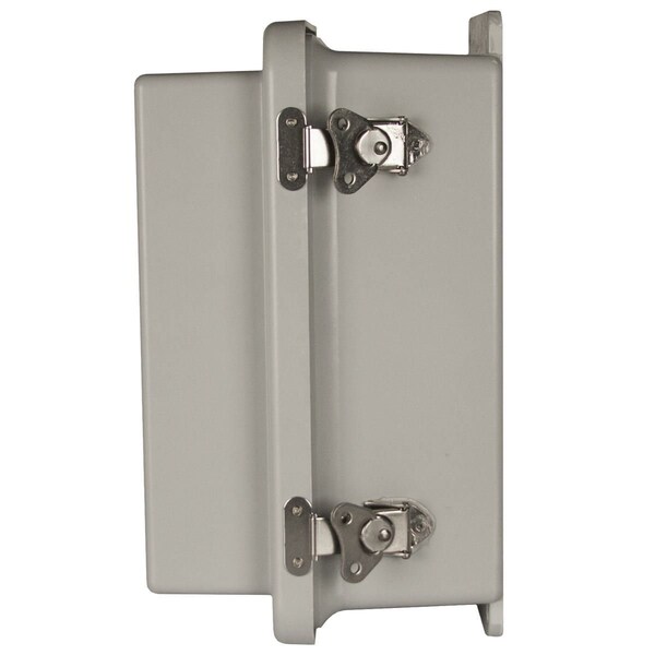 Wiegmann Fiberglass Electrical Enclosures, 10 in H, 6 in D, 8 in W, NEMA 4X, Hinged - HW-RHJ100806CHTLW