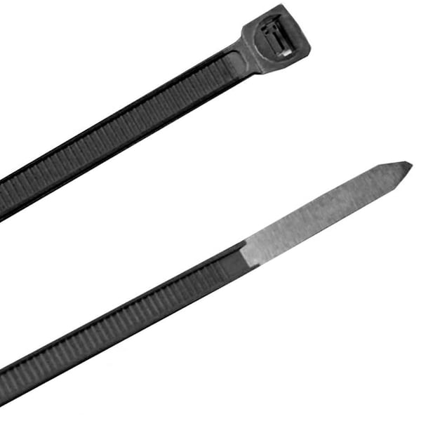 Us Cable Ties Cable Tie, 6 in., 18 lb, UV Black Nylon, 100PK - LD6B100