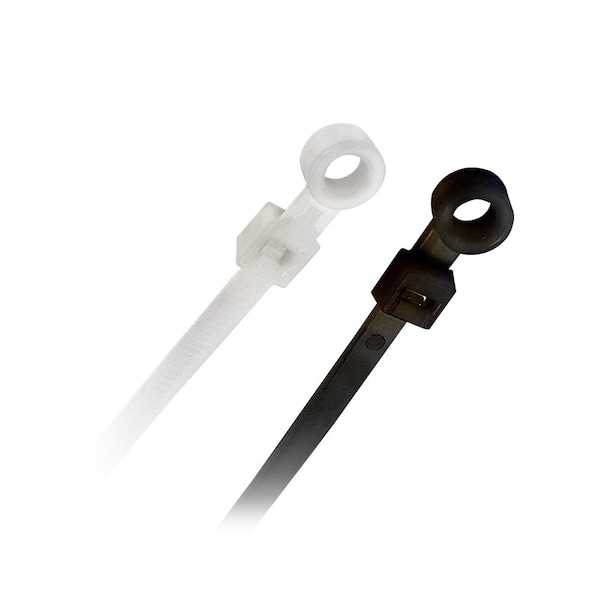 Quest Technology International Nail Mount - Nylon Plenum Cable Ties, 50 Lbs - Natural, 8'', 100Pk - NWT-4200